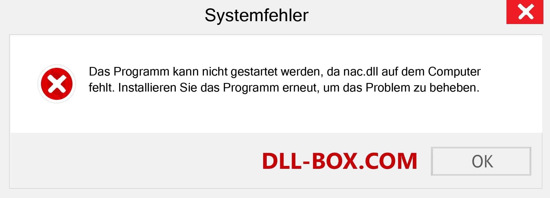 nac.dll-Datei fehlt?. Download für Windows 7, 8, 10 - Fix nac dll Missing Error unter Windows, Fotos, Bildern